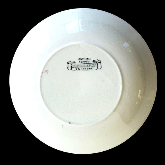 Antique Ceramic Bowl Adams Staffordshire 8" Diameter Farmers Arms Fine China Cot - Picture 3 of 9